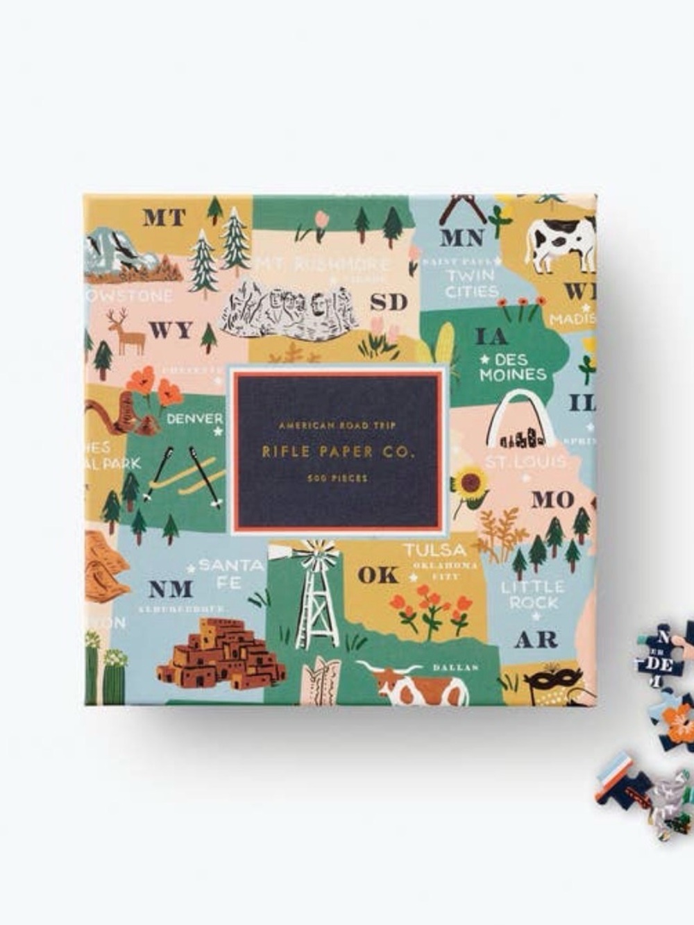 New in Box Rifle Paper Co. American Road Trip 500 Piece Jigsaw Puzzle